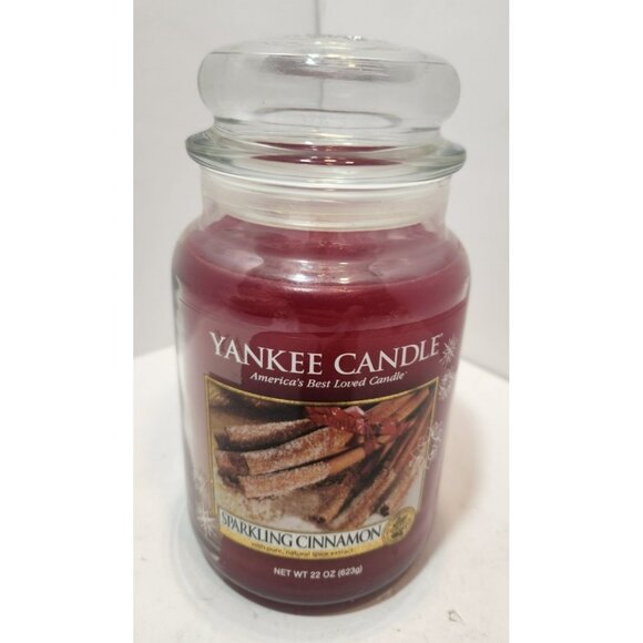 Yankee Candle Sparkling Cinnamon Glass Jar 22 OZ Candle - Picture 1 of 13